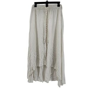 Boho High Low Maxi Skirt White Gauze Flowy Large Festival Fairy Coastal Vacation